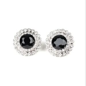 My Second Castle Black Post Earring Paparazzi Glam Rhinestone Jewelry